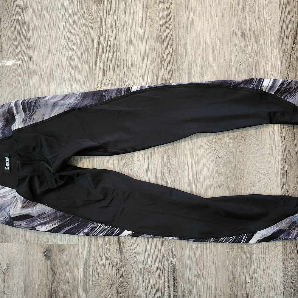 K-DEER Black and Gray Joggers Sweatpants